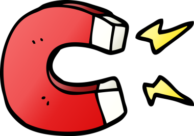 bir insan tarafından çizilmiş vektör gradyan çizim karikatürü mıknatısı