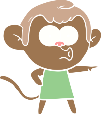 Bir insan tarafından çizilmiş düz renkli çizgi film karakteri