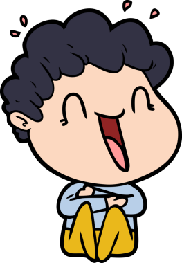 Bir insan tarafından çizilmiş mutlu bir adam.