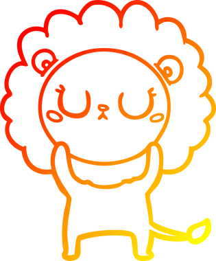 Bir insan tarafından çizilmiş karikatür aslanının sıcak çizgi çizimi