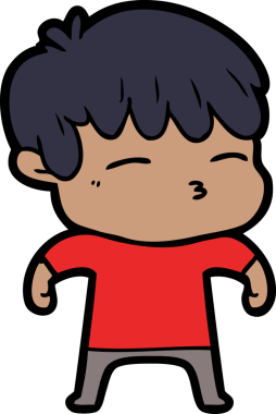 Bir insan tarafından çizilmiş meraklı bir çocuk.