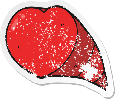 Bir insan tarafından çizilmiş bir aşk sembolünün hüzünlü çıkartması.