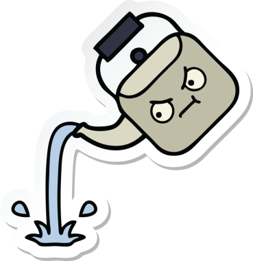 Bir insan tarafından çizilmiş tatlı bir karikatür çıkartması.