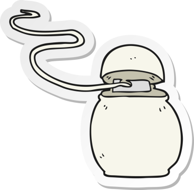 Bir insan tarafından çizilmiş diş ipinin çıkartması.