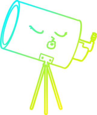 Bir insan tarafından çizilmiş bir çizgi teleskop çizimi.