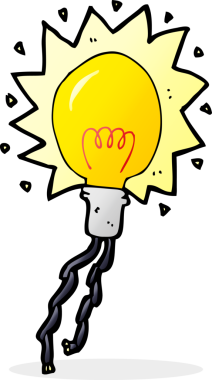 bir insan tarafından çizilmiş karikatür elektrik ampulü