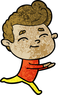 Bir insan tarafından çizilmiş bir karikatür adam.