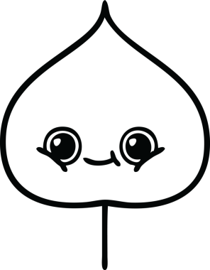 Bir insan tarafından çizilmiş dışavurumsal yaprağın çizgi çizimi