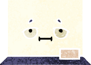 Bir insan tarafından çizilmiş beyaz bir panonun retro çizim tarzı karikatürü