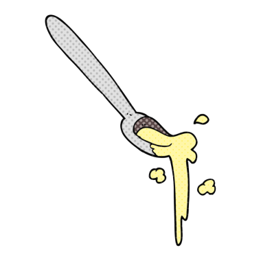 Bir insan tarafından çizilmiş bir kaşık dolusu karikatür