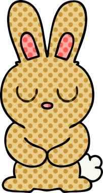 Bir insan tarafından çizilmiş tuhaf çizgi film tavşanı.