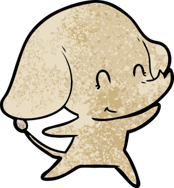 Bir insan tarafından çizilmiş şirin bir fil.