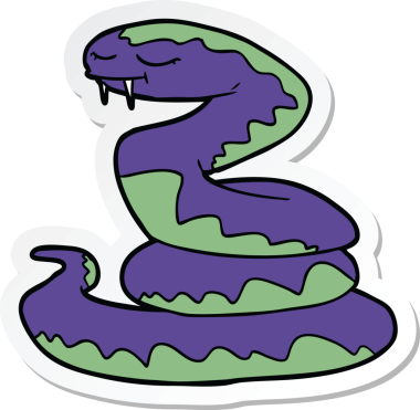 Bir insan tarafından çizilmiş çizgi film yılanının çıkartması.