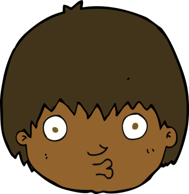 Bir insan tarafından çizilmiş meraklı bir çocuk.