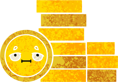 Bir insan tarafından çizilmiş paraların retro illüstrasyon tarzı karikatürü