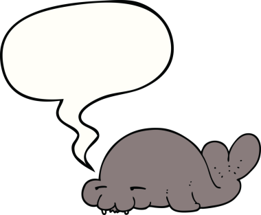 Bir insan tarafından çizilmiş konuşma baloncuklu karikatür mührü