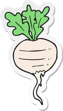 Bir insan tarafından çizilmiş karikatür şalgamının çıkartması.