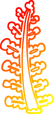 Bir insan tarafından çizilmiş karikatür bitkisinin sıcak gradyan çizimi