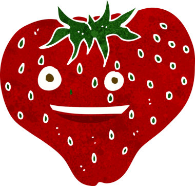 Bir insan tarafından çizilmiş çilek çizgi filmi.