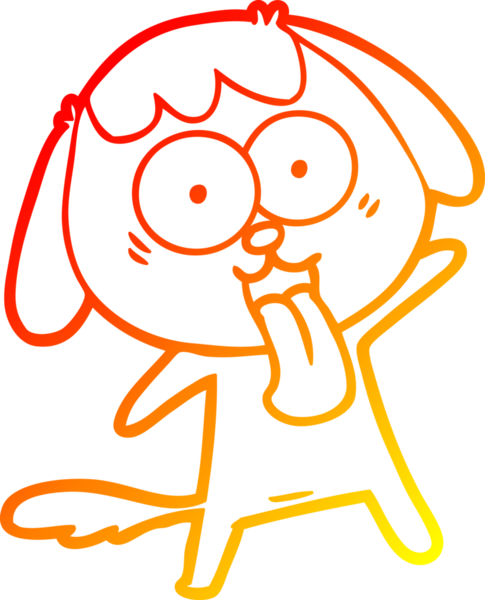 Bir insan tarafından çizilmiş sevimli bir köpeğin sıcak çizgi çizgisi.