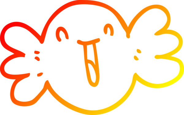 Bir insan tarafından çizilmiş sıcak çizgi çizgi film çizimi.