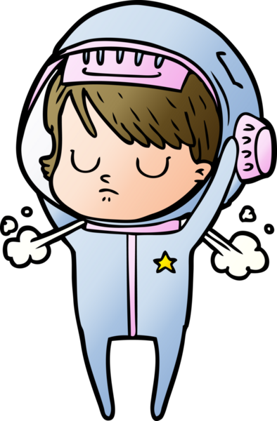 Bir insan tarafından çizilmiş astronot kadın.