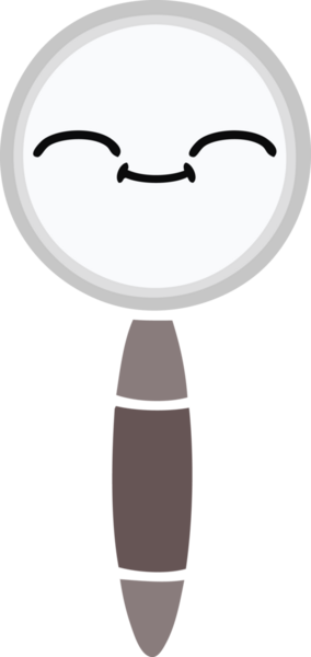 Bir insanın çizdiği büyüteçin düz renkli retro karikatürü