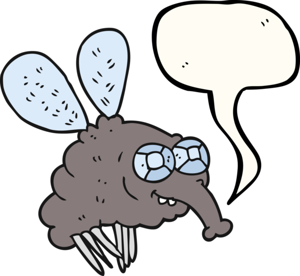 Bir insan tarafından çizilmiş serbest konuşma balonu karikatürü sineği