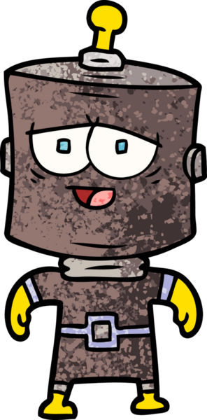 Bir insan tarafından çizilmiş çizgi film robotu