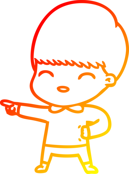 Bir insan tarafından çizilmiş mutlu çizgi film çocuğu çizimi.