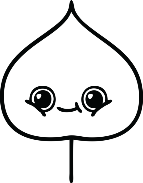 Bir insan tarafından çizilmiş dışavurumsal yaprağın çizgi çizimi