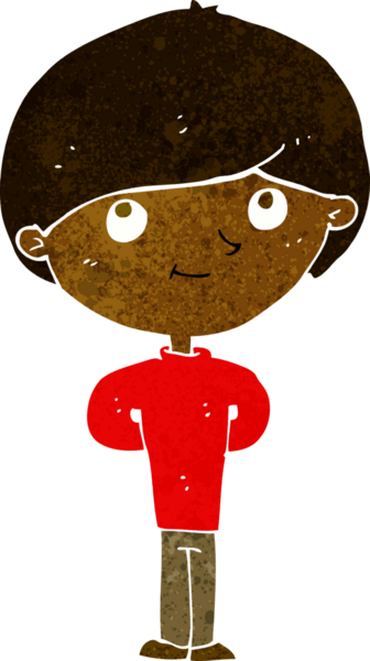 Bir insan tarafından çizilmiş mutlu çocuk çizgi filmi.