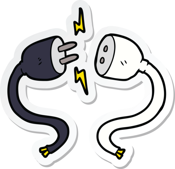 Bir insan tarafından çizilmiş çizgi film etiketi ve soketi.