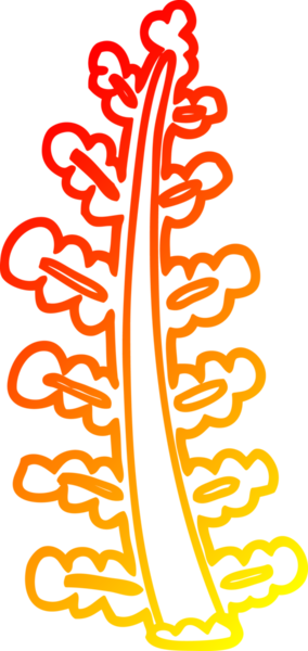 Bir insan tarafından çizilmiş karikatür bitkisinin sıcak gradyan çizimi