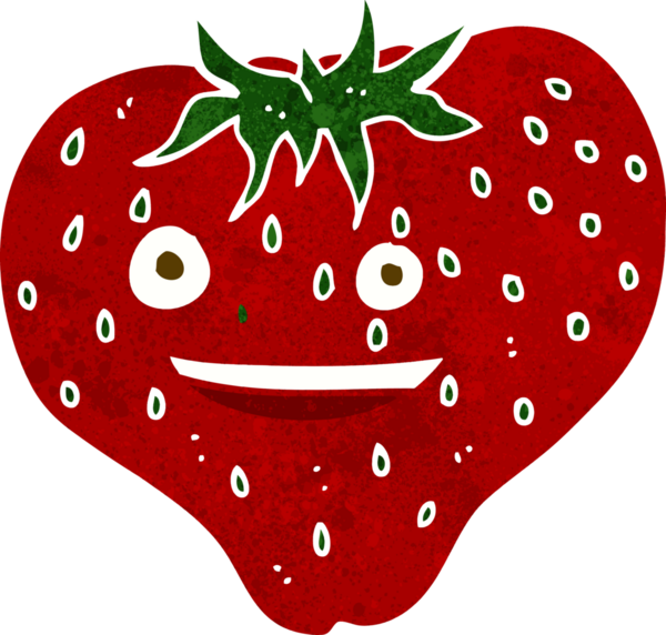 Bir insan tarafından çizilmiş çilek çizgi filmi.