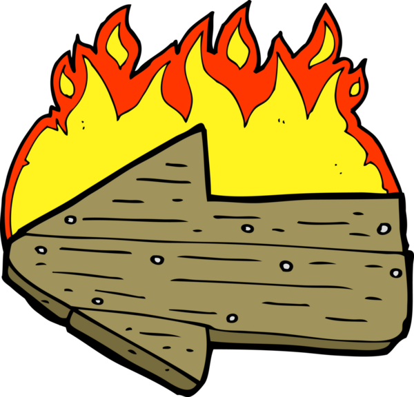 bir insan tarafından çizilmiş çizgi film yakma yönü oku