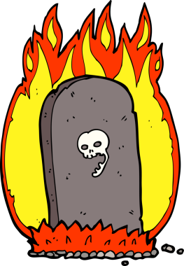 bir insan tarafından çizilmiş ürkütücü bir mezar.