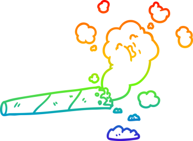 Bir insan tarafından çizilmiş sigara içen bir karikatür çizimi.