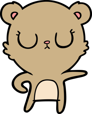 Bir insan tarafından çizilmiş barışçıl çizgi film ayısı.