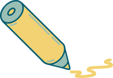 Bir insan tarafından çizilmiş renkli bir kalemin ikonik dövme şekli