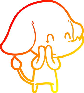 Bir insan tarafından çizilmiş şirin bir fil çizimi.