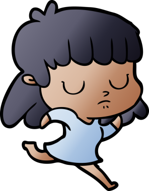 Bir insan tarafından çizilmiş ilgisiz bir kadın çizgi filmi.