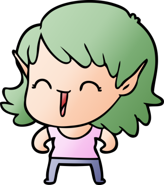 Bir insan tarafından çizilmiş bir elf kızı.