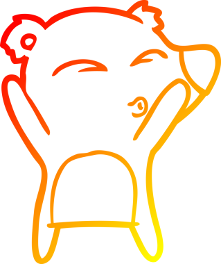 Bir insan tarafından çizilen çizgi film ıslık çalan ayının sıcak çizgi çizimi