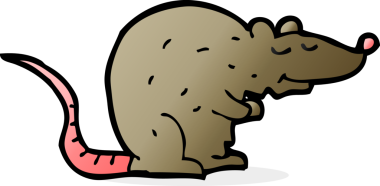 Bir insan tarafından çizilmiş çizgi film faresi.