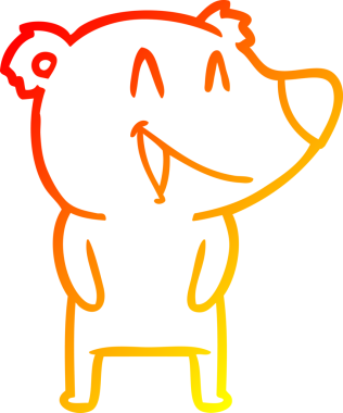 Bir insan tarafından çizilmiş gülen ayı karikatürü.