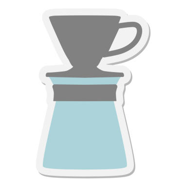 Bir insan tarafından çizilmiş damlalı kahve makinesi çıkartması