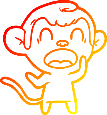 Bir insan tarafından çizilmiş bağıran çizgi film maymunu çizimi