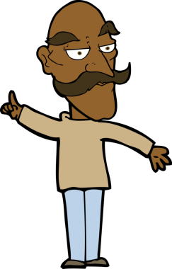 Bir insan tarafından çizilmiş yaşlı adam hikayesi.