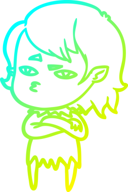 Bir insan tarafından çizilmiş bir vampir kız çizgi filmi.